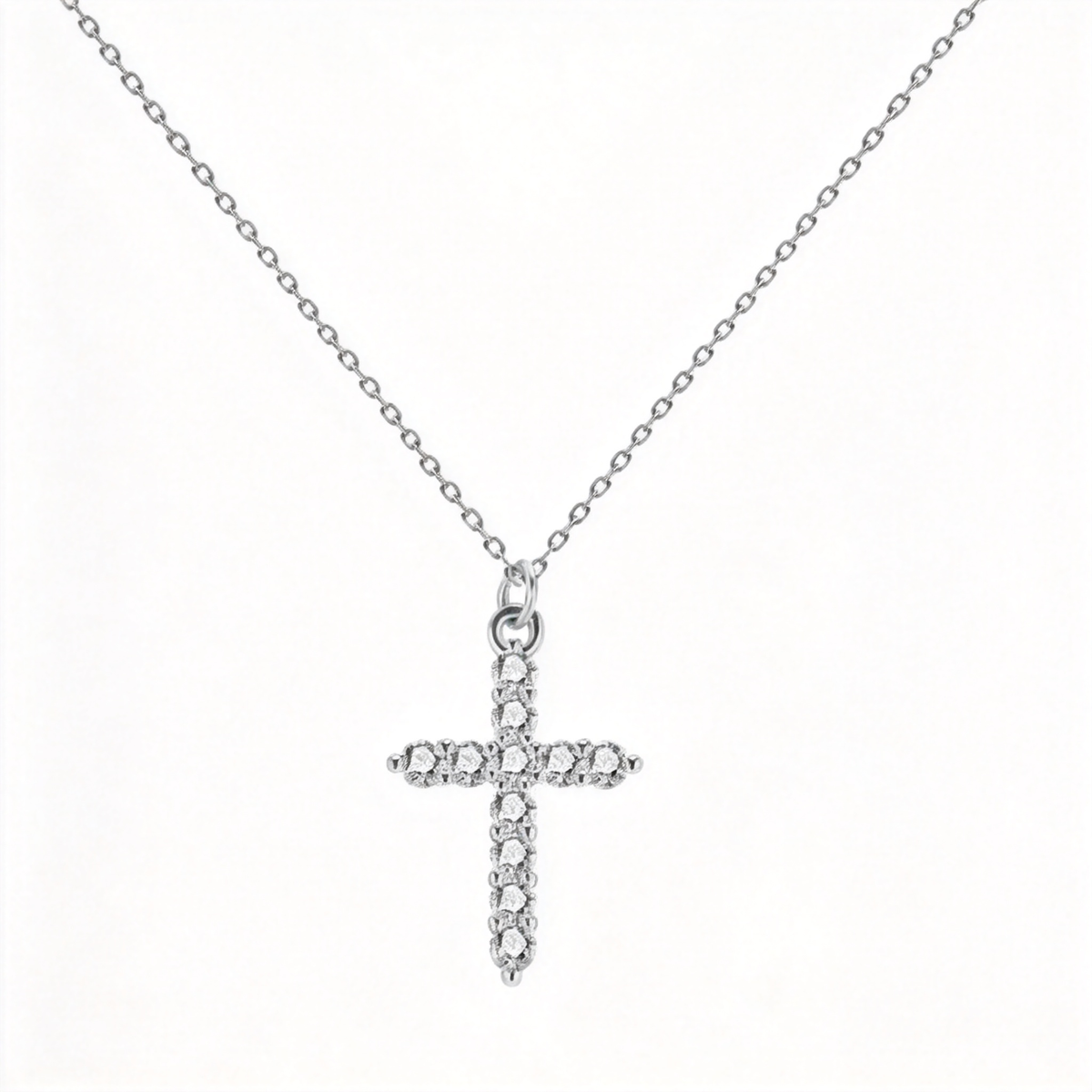 ✝️ Cross Necklace | Silver Crystal Daily Faith | Sparkling Gift-Worthy