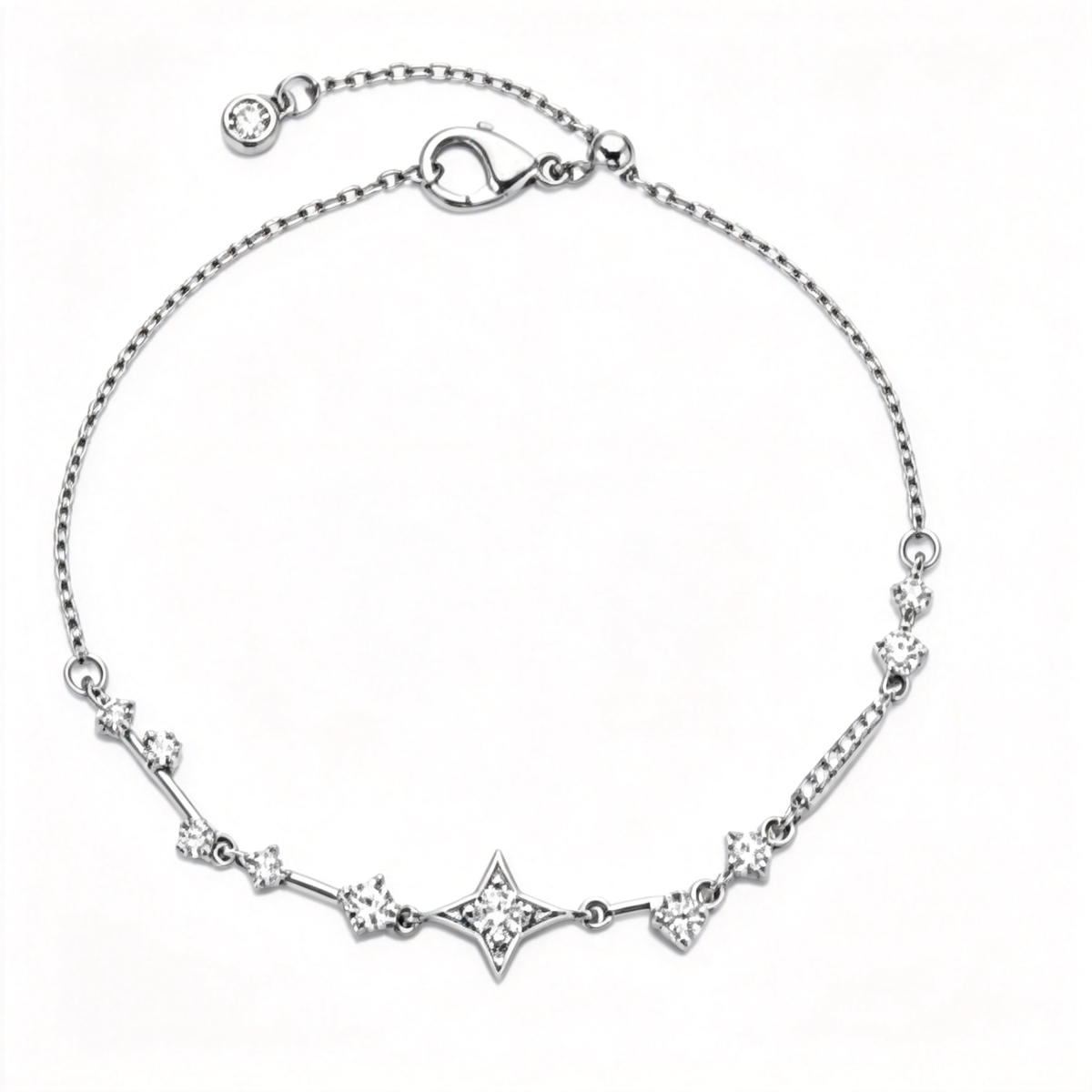 ✨ Starburst Bracelet | Silver Crystal Jewelry | Celestial Sparkle Detail