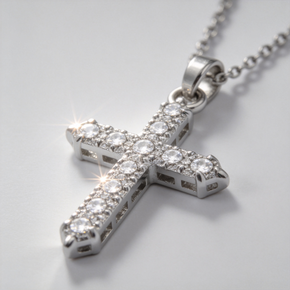 ✝️ Cross Necklace | Silver Crystal Daily Faith | Sparkling Gift-Worthy