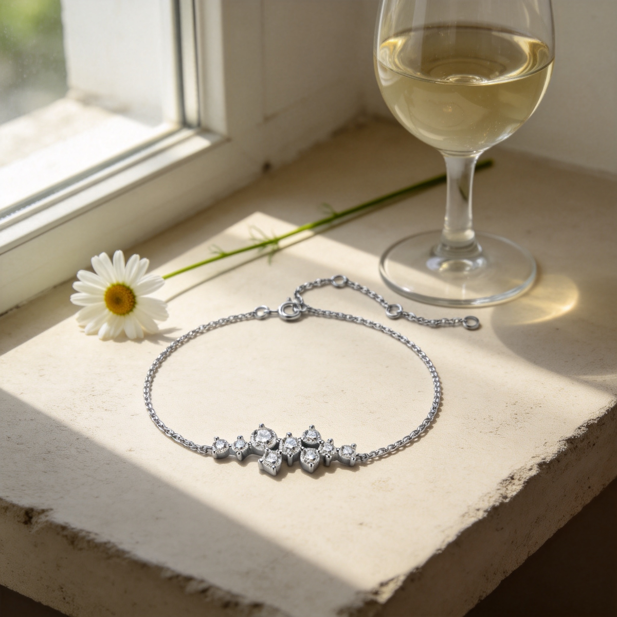 💎 Moissanite Bracelet | Sterling Silver Jewelry | Elegant Graduated Sparkle
