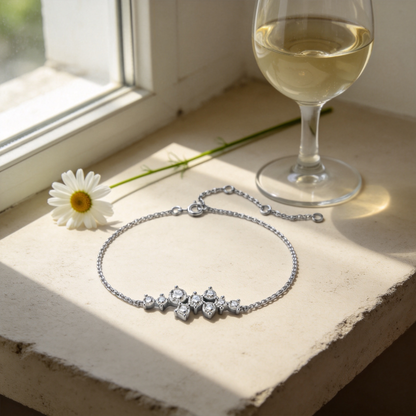 💎 Moissanite Bracelet | Sterling Silver Jewelry | Elegant Graduated Sparkle