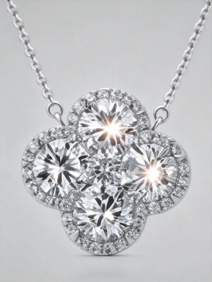 🍀 Clover Necklace | Silver-Tone Everyday Jewelry | Her Lucky Sparkle
