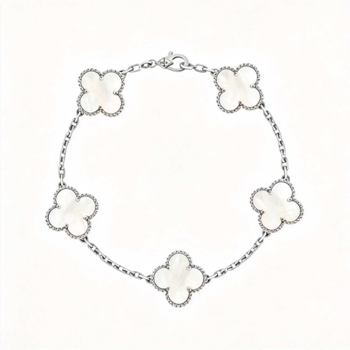 🍀 Clover Bracelet | Mother-of-Pearl Jewelry | Five-Flower Lucky Glow