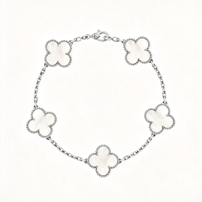🍀 Clover Bracelet | Mother-of-Pearl Jewelry | Five-Flower Lucky Glow