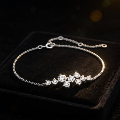 💎 Moissanite Bracelet | Sterling Silver Jewelry | Elegant Graduated Sparkle
