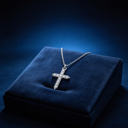 ✝️ Cross Necklace | Silver Crystal Daily Faith | Sparkling Gift-Worthy