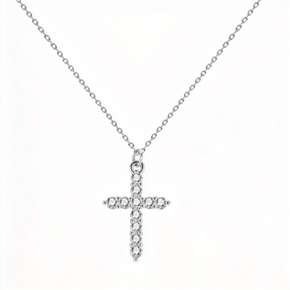 ✝️ Cross Necklace | Silver Crystal Daily Faith | Sparkling Gift-Worthy