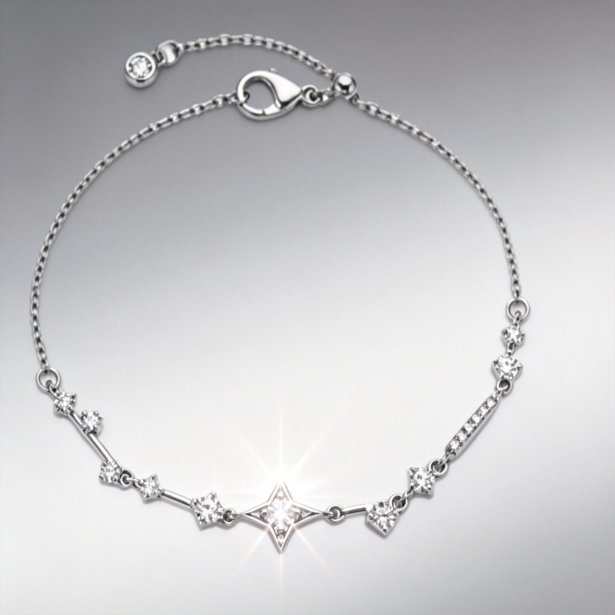 ✨ Starburst Bracelet | Silver Crystal Jewelry | Celestial Sparkle Detail