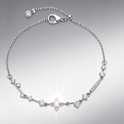 ✨ Starburst Bracelet | Silver Crystal Jewelry | Celestial Sparkle Detail