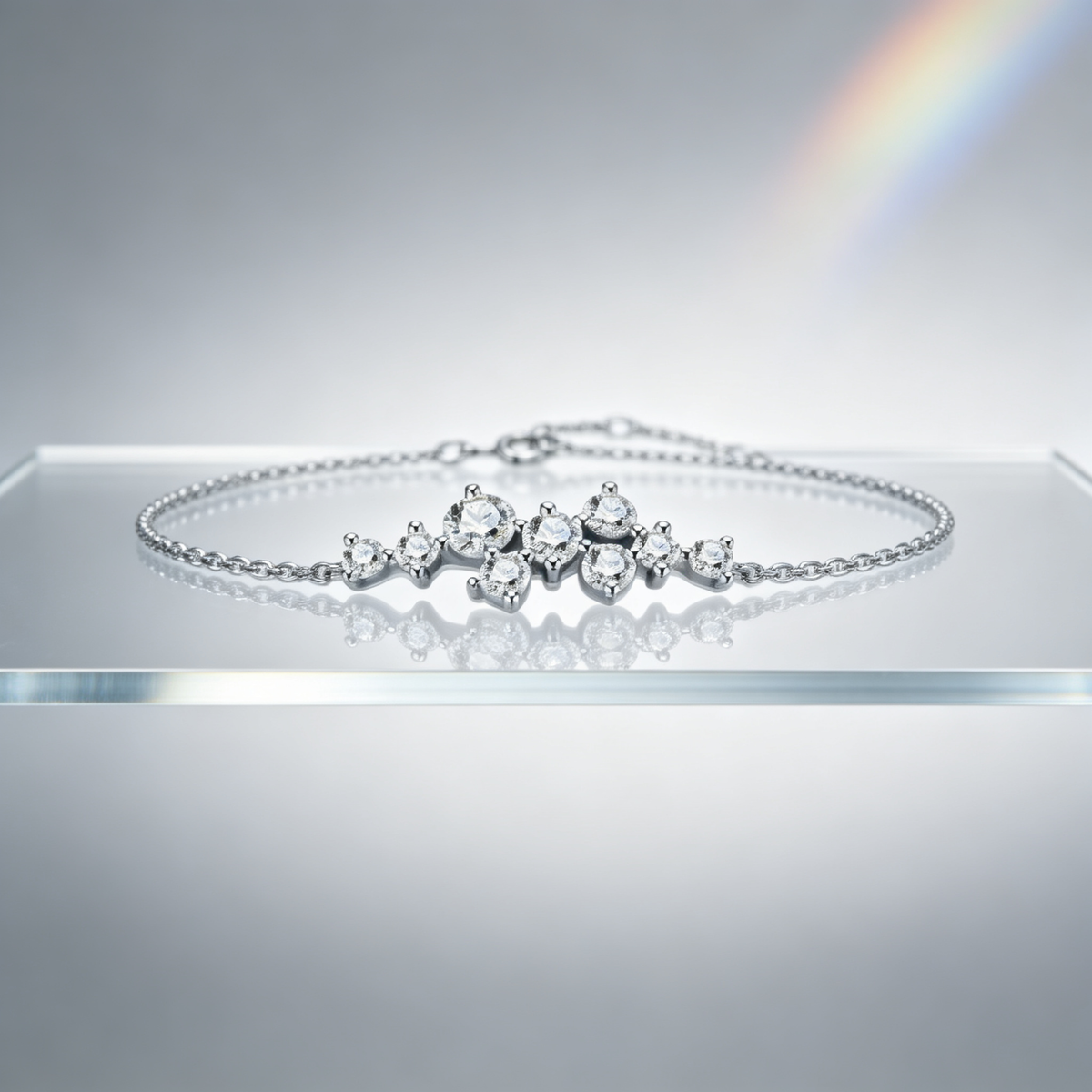 💎 Moissanite Bracelet | Sterling Silver Jewelry | Elegant Graduated Sparkle