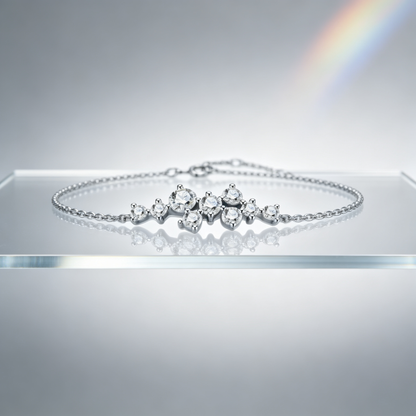 💎 Moissanite Bracelet | Sterling Silver Jewelry | Elegant Graduated Sparkle
