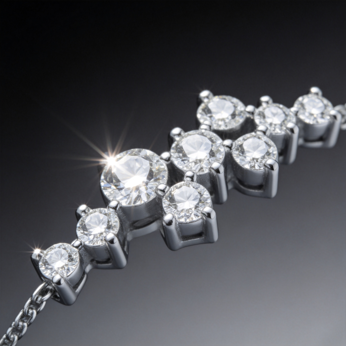 💎 Moissanite Bracelet | Sterling Silver Jewelry | Elegant Graduated Sparkle