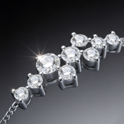 💎 Moissanite Bracelet | Sterling Silver Jewelry | Elegant Graduated Sparkle