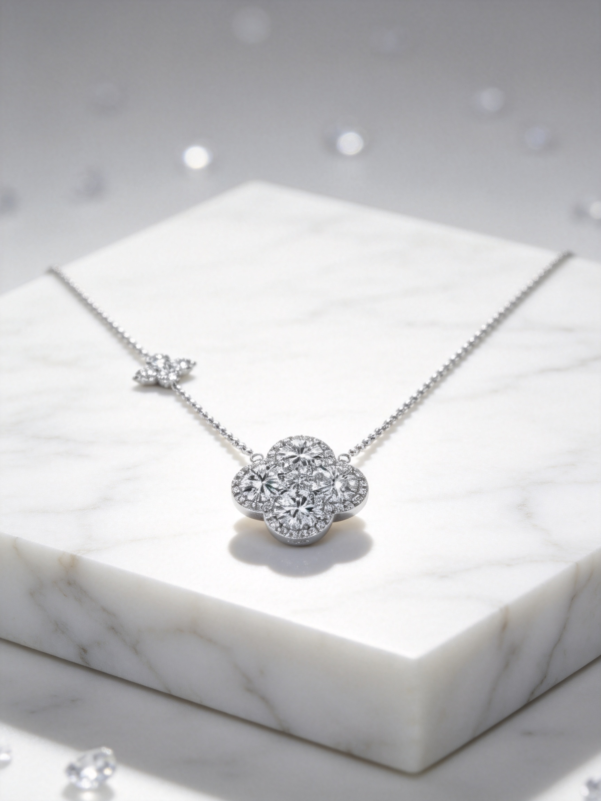 🍀 Clover Necklace | Silver-Tone Everyday Jewelry | Her Lucky Sparkle