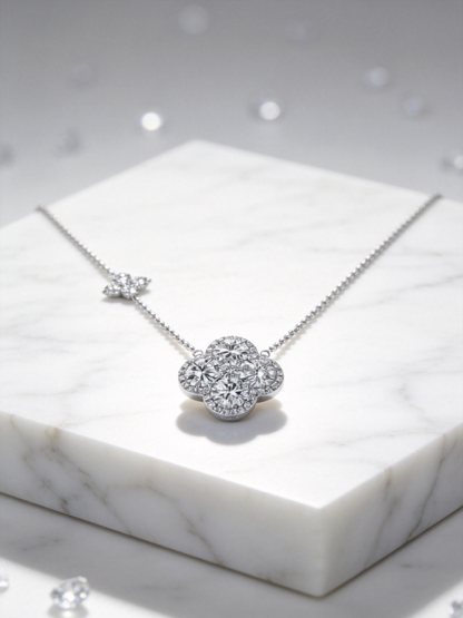 🍀 Clover Necklace | Silver-Tone Everyday Jewelry | Her Lucky Sparkle