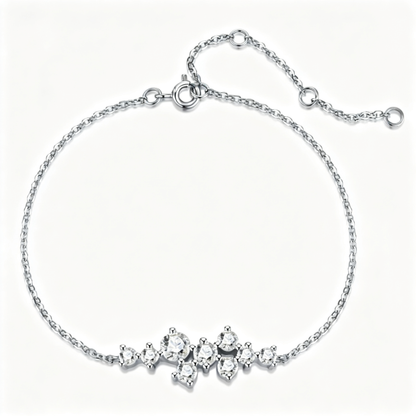 💎 Moissanite Bracelet | Sterling Silver Jewelry | Elegant Graduated Sparkle