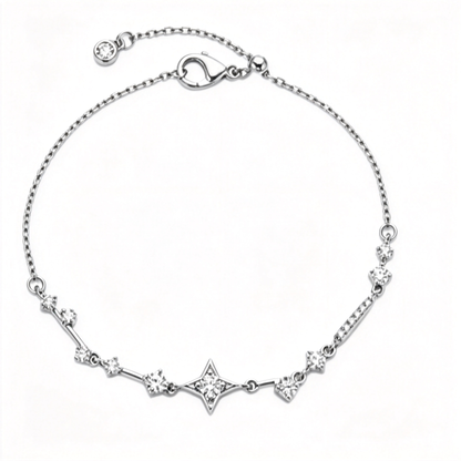 ✨ Starburst Bracelet | Silver Crystal Jewelry | Celestial Sparkle Detail