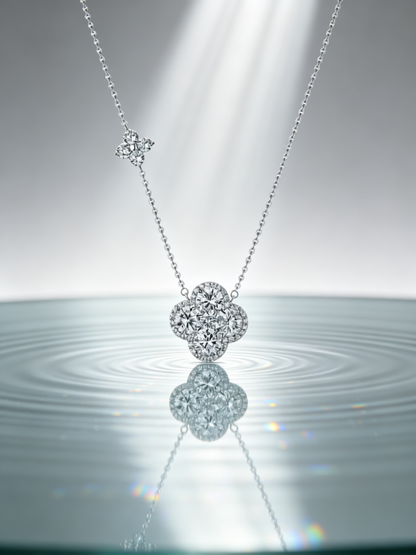 🍀 Clover Necklace | Silver-Tone Everyday Jewelry | Her Lucky Sparkle