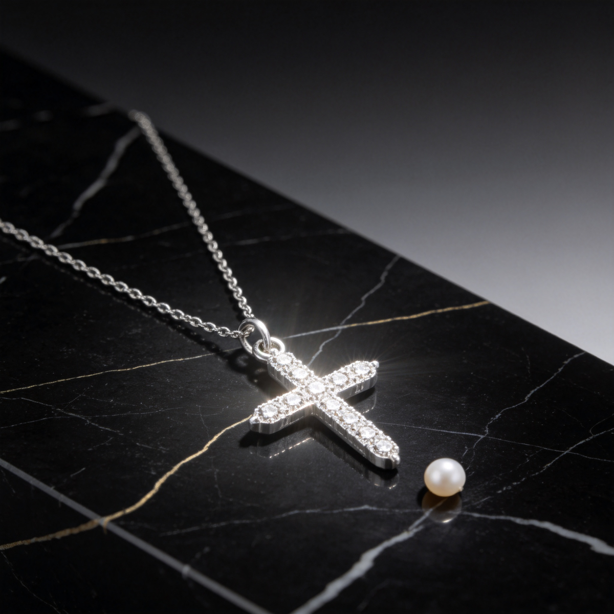 ✝️ Cross Necklace | Silver Crystal Daily Faith | Sparkling Gift-Worthy