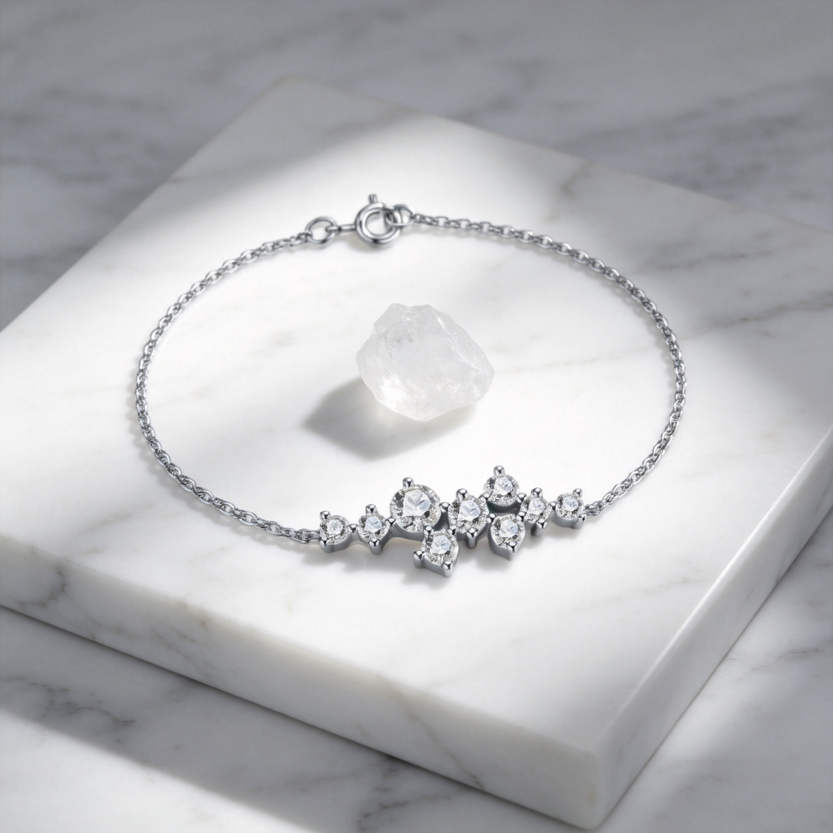 💎 Moissanite Bracelet | Sterling Silver Jewelry | Elegant Graduated Sparkle
