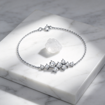 💎 Moissanite Bracelet | Sterling Silver Jewelry | Elegant Graduated Sparkle