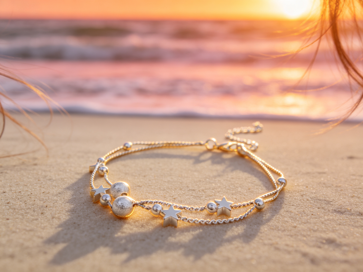 ⭐ Star Bracelet | Silver Double-Layer Jewelry | Frosted Bead Charm