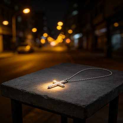 ✝️ Cross Necklace | Silver Crystal Daily Faith | Sparkling Gift-Worthy