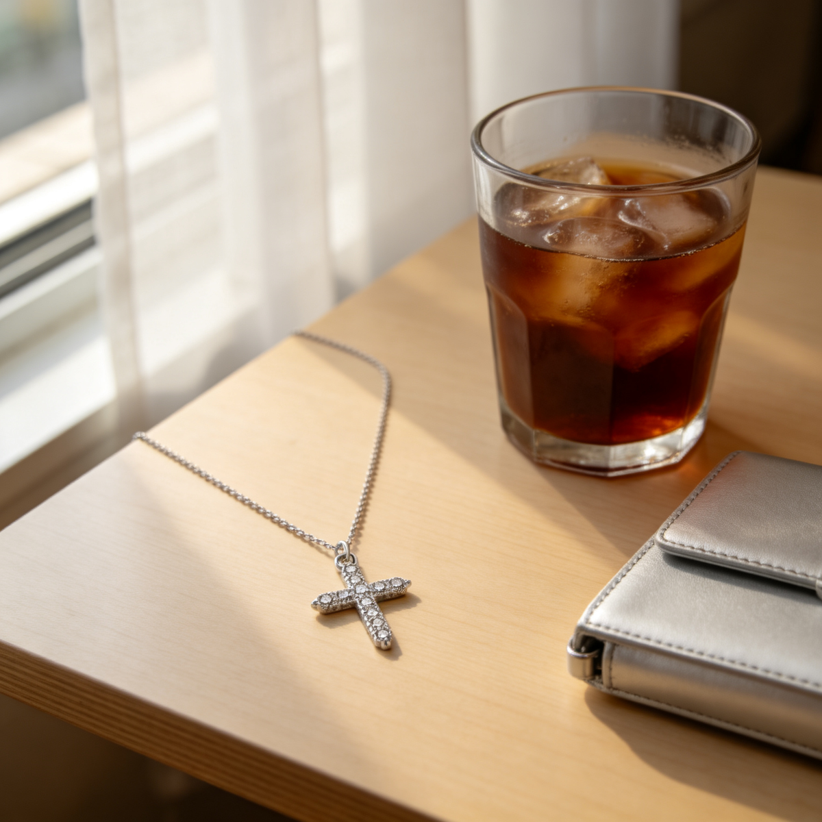 ✝️ Cross Necklace | Silver Crystal Daily Faith | Sparkling Gift-Worthy
